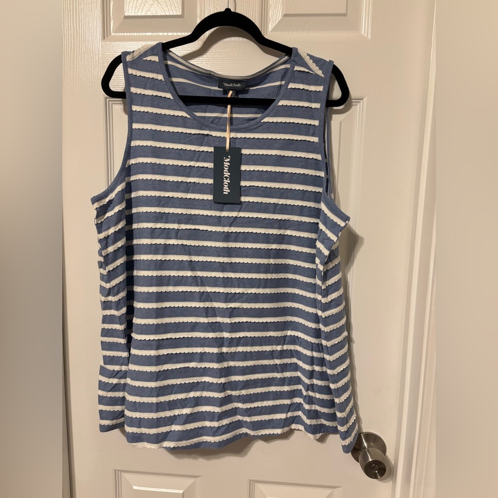 Modcloth Blue and White Striped Tank Top